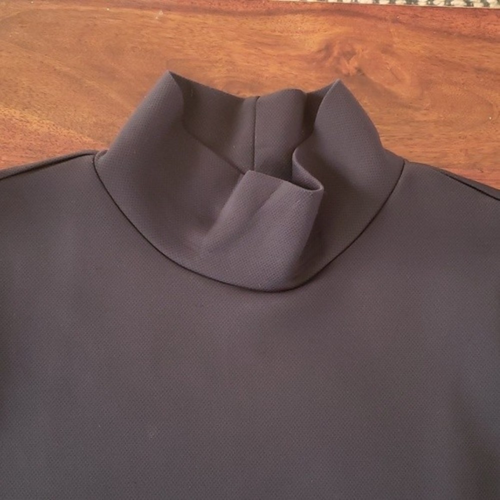 ZELLA Black Funnel Neck Pullover Sweatshirt Large L Drawstring Hem Cozy - Picture 5 of 10